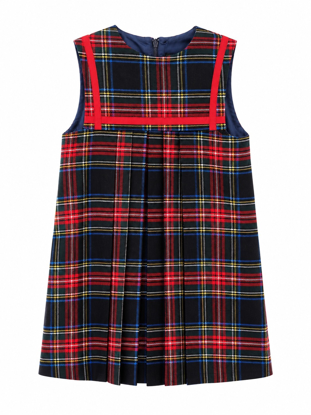 Vintage Blarney Woollen Mills Plaid Jumper Dress Kids Sz 6 8 Wool Sailor Pleated