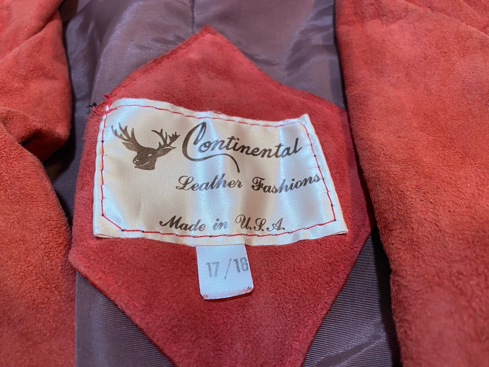 1980’s Vintage Continental Leather Fashions Red Jacket Blazer Size 17/18 USA