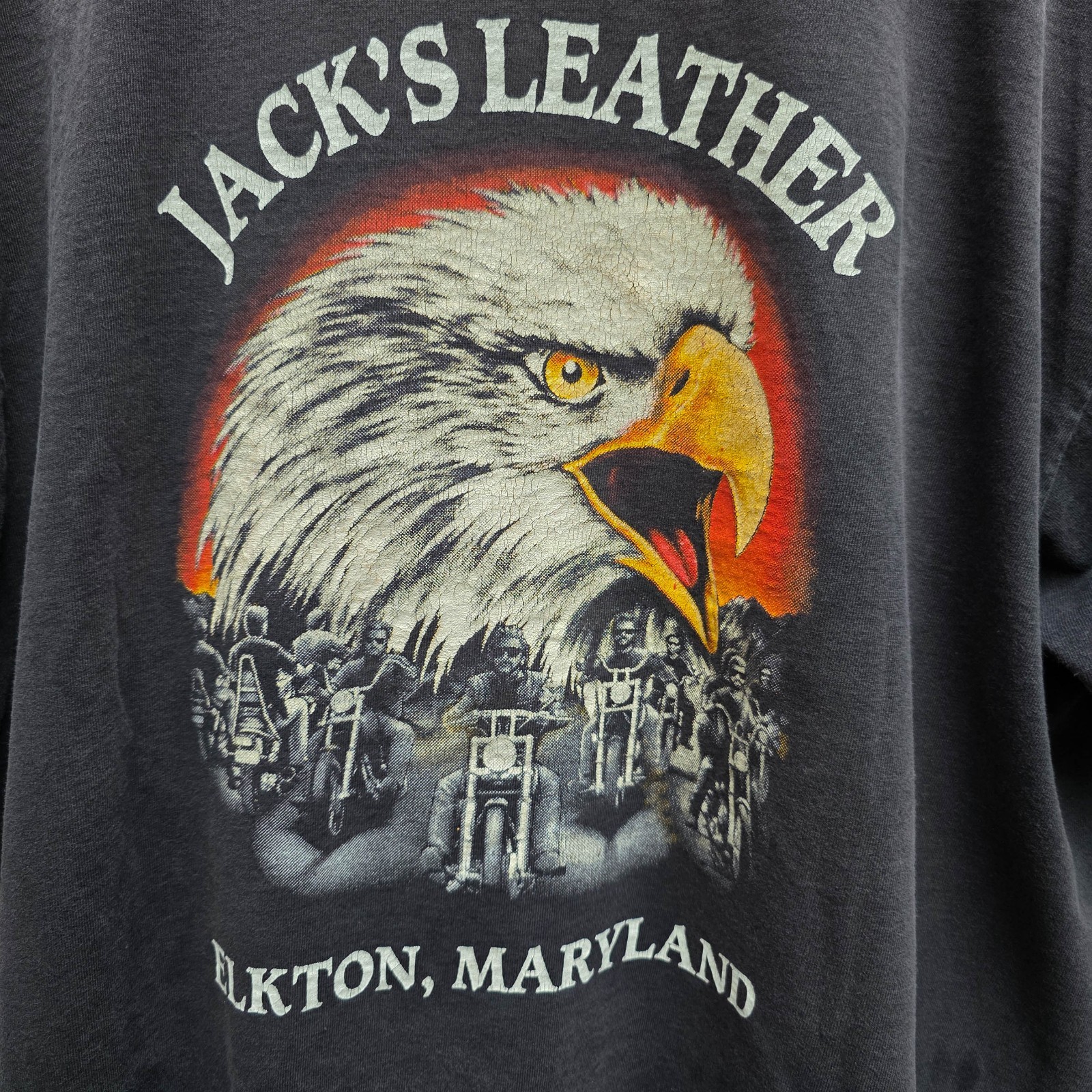 VTG 1993 3D Emblem Jack’s Leather Double Sided Single Stitch XL USA Tee Native