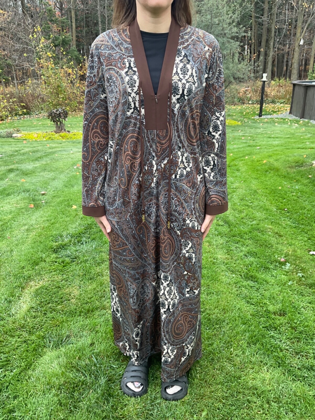 Vintage Diamond Tea Caftan/Tunic (size: medium)