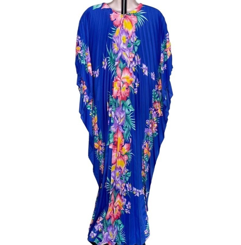 Vintage Royal Creations Hawaiin Dress Floral MuMu Kaftan Kimono Made Hawaii u