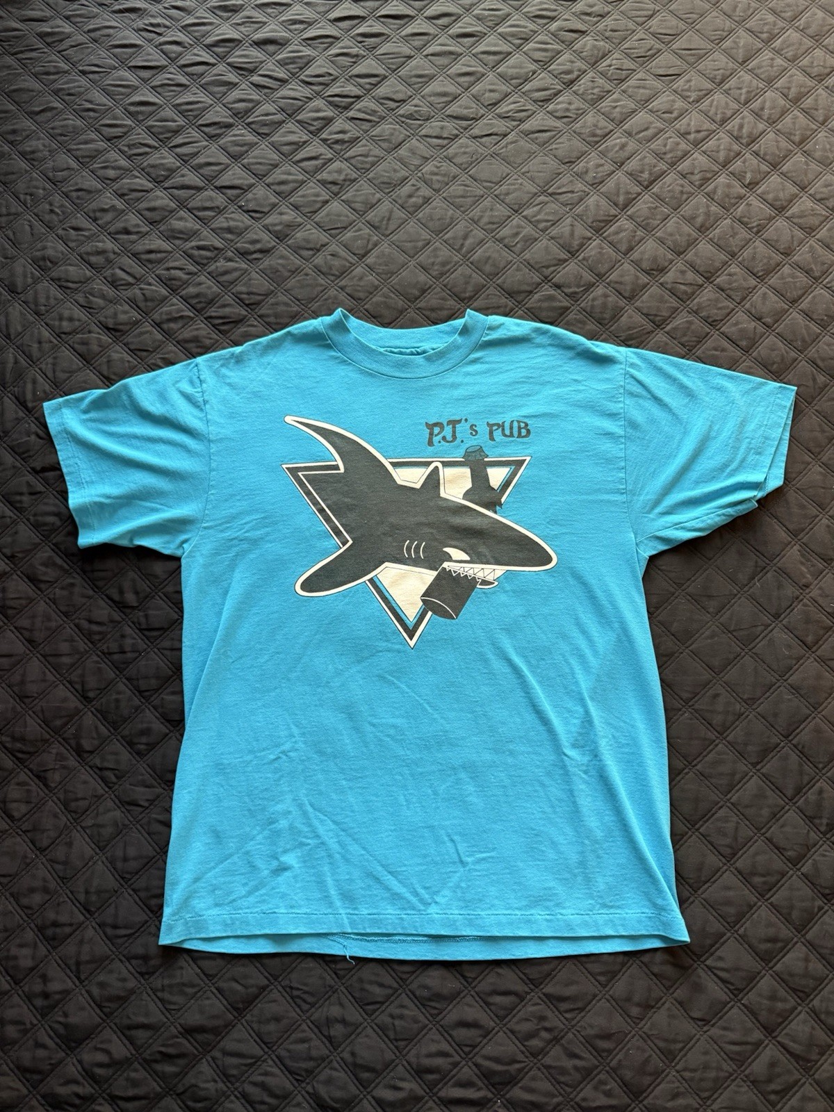 VTG 90s San Jose Sharks Parody Shirt PJs Pub Beer Hanes 50/50 USA Teal L