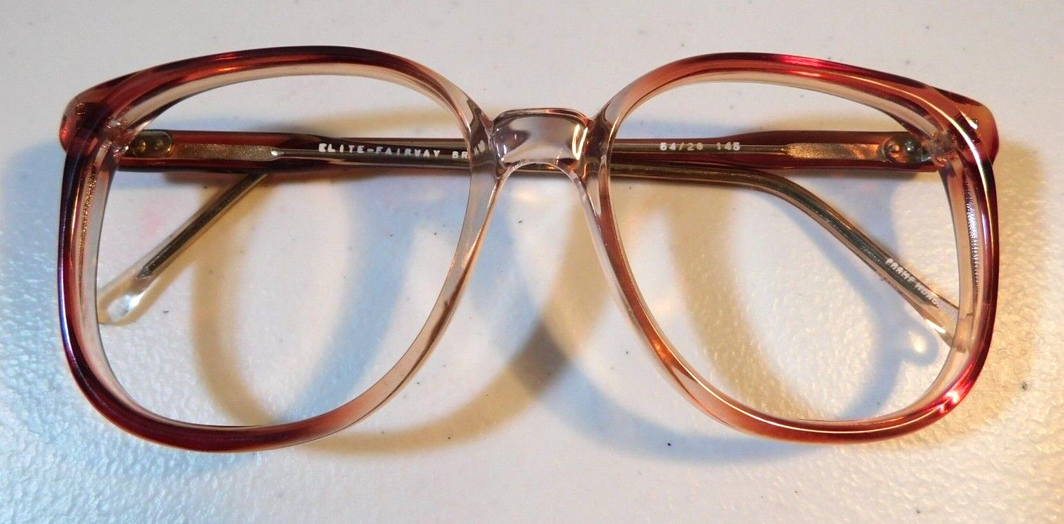 Vintage ELITE OPTICAL Fairway Brown Fade 54/20 Eyeglass Frame New Old Stock #E5