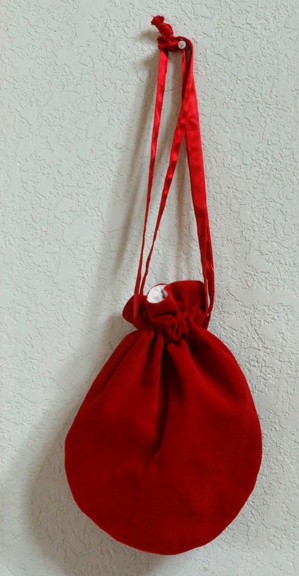 Handmade Red Velveteen Reticule, Drawstring bag -steampunk, Regency, Victorian