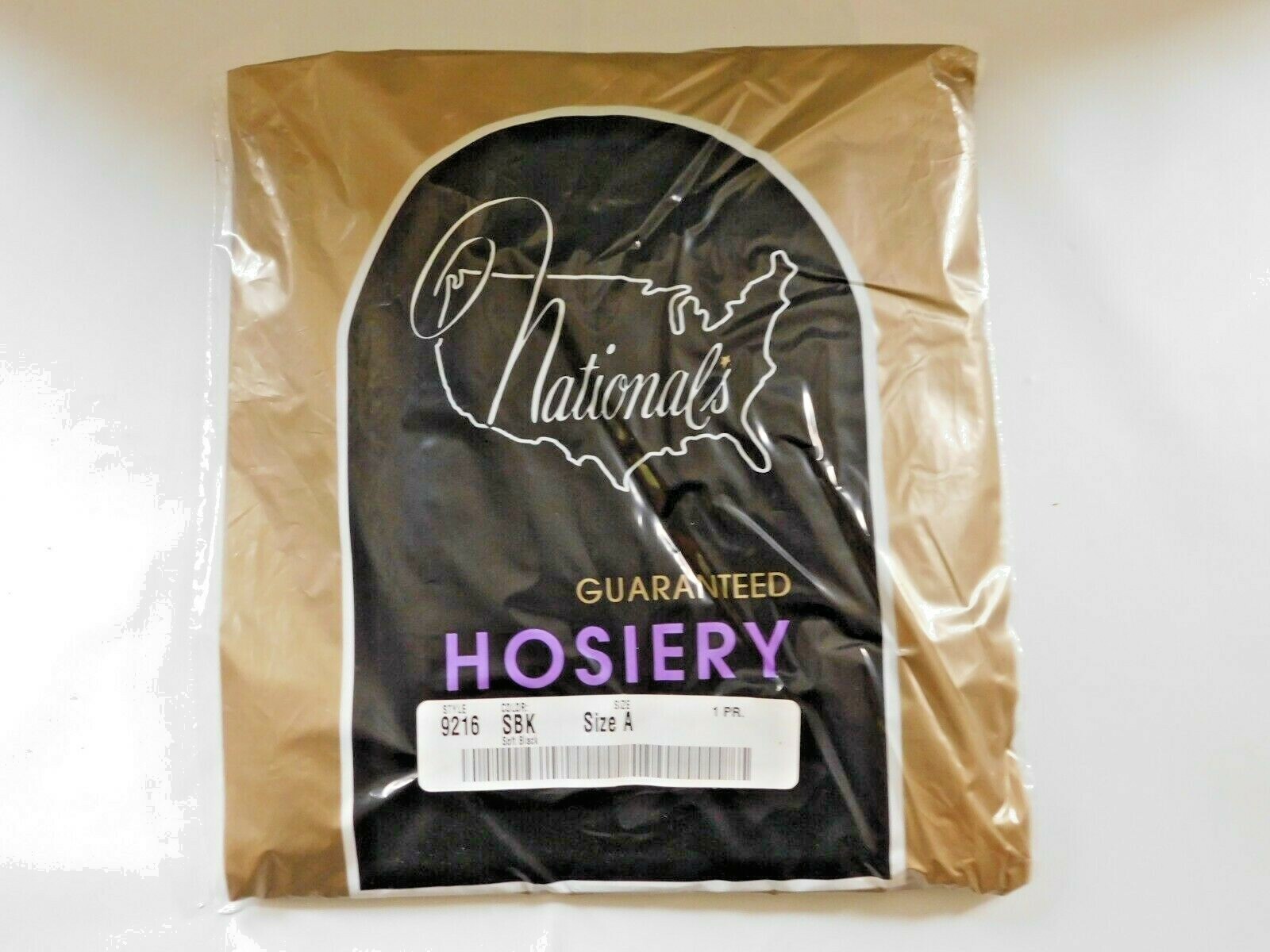 National’s Guaranteed Hosiery Vintage 50s 60s Pantyhose Stocking Soft Black Sz A