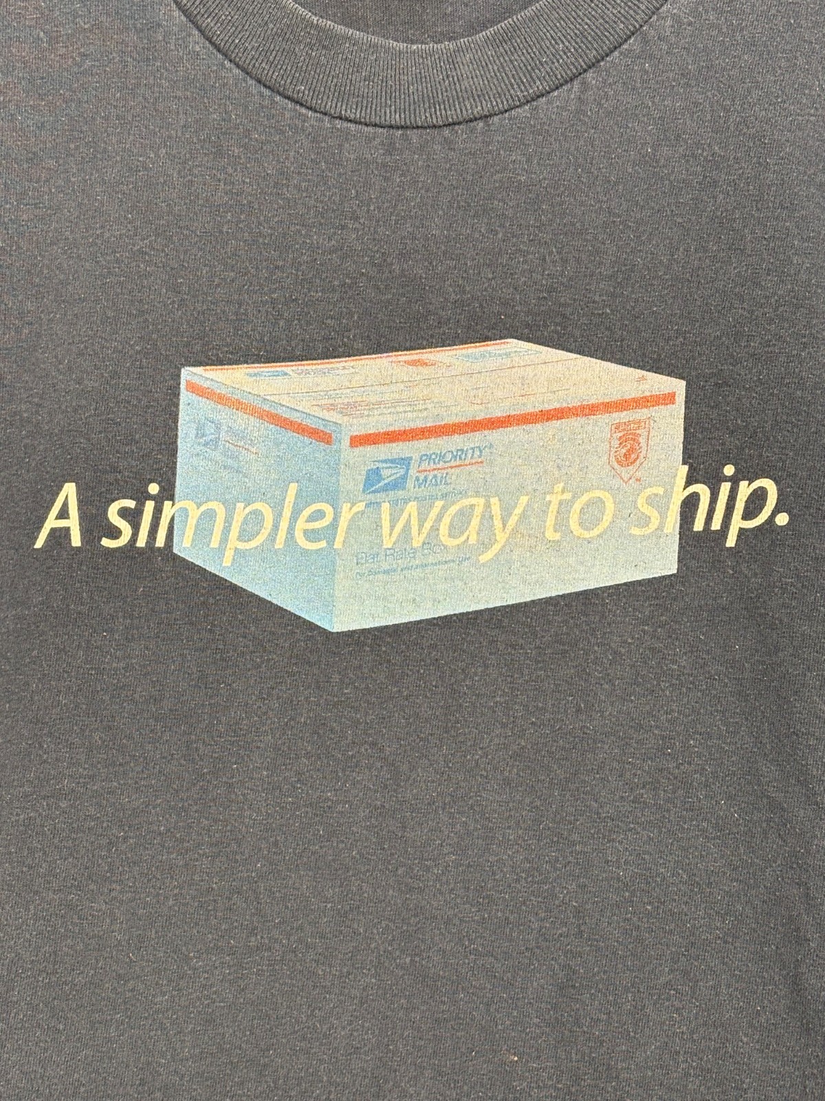 USPS Boxes Promo A Simpler Way To Ship Graphic T-Shirt Mens Blue XL Vintage 90s