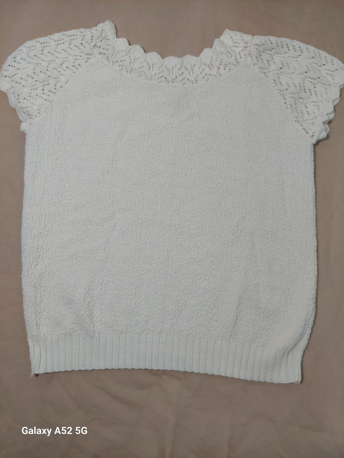 Vintage Ivory Lace Knit Top Cottagecore Coquette Soft Girl Sweater M L