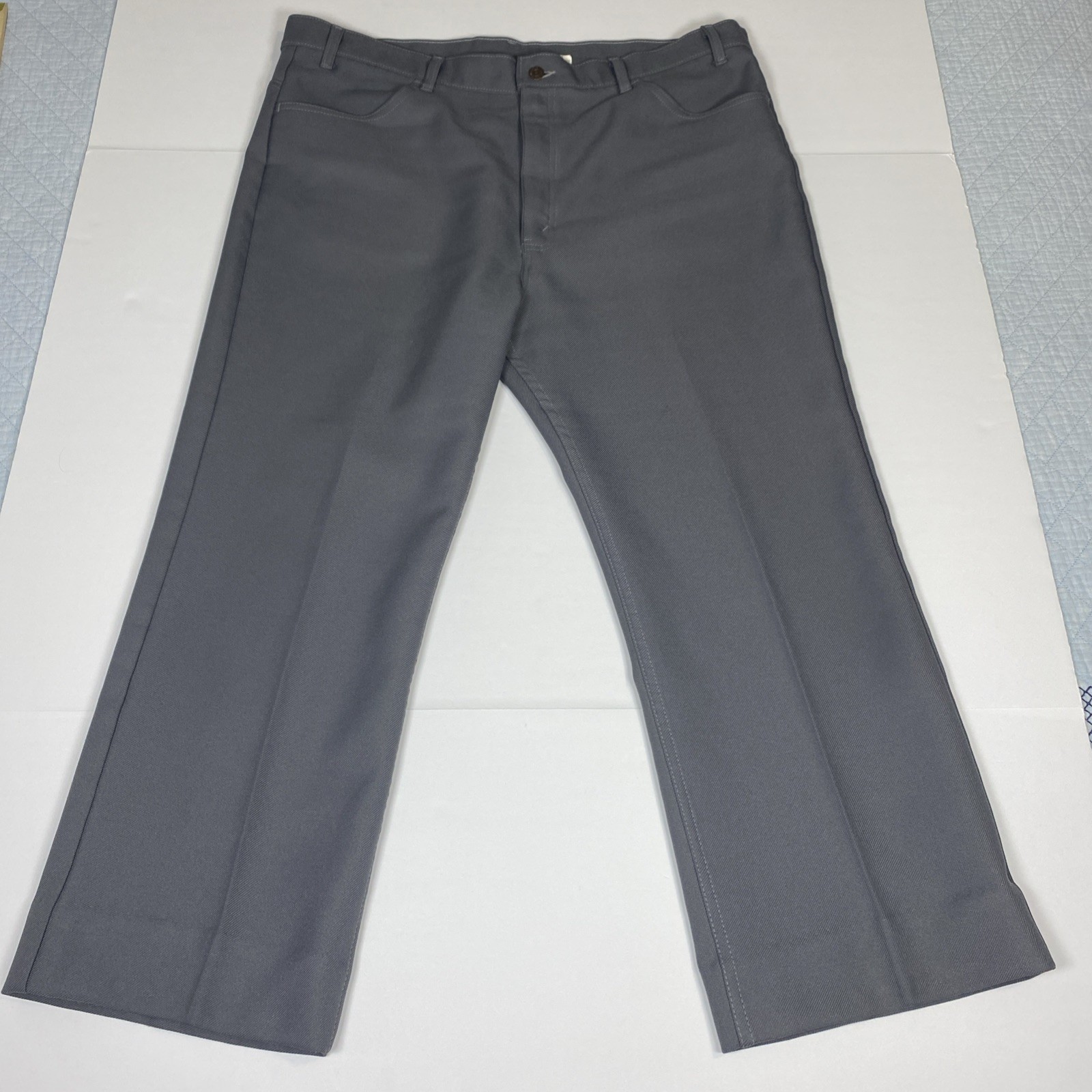 Vintage 90s Levis 517 Bootcut Slacks Pants Gray Made in USA 42×34 Fits 41×26.5