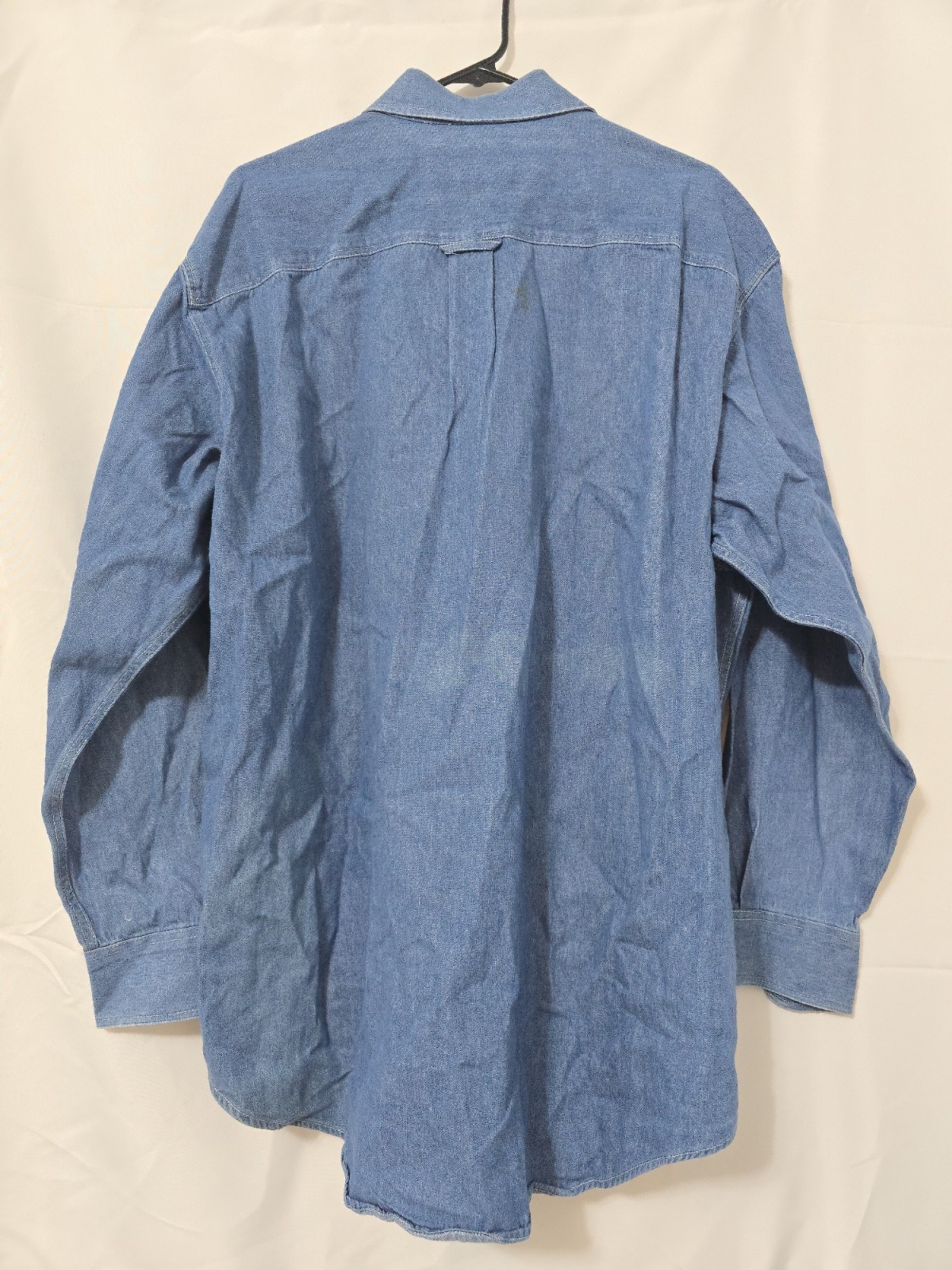 Vintage Polo Ralph Lauren Mens Button Down Denim Shirt Distressed Workwear