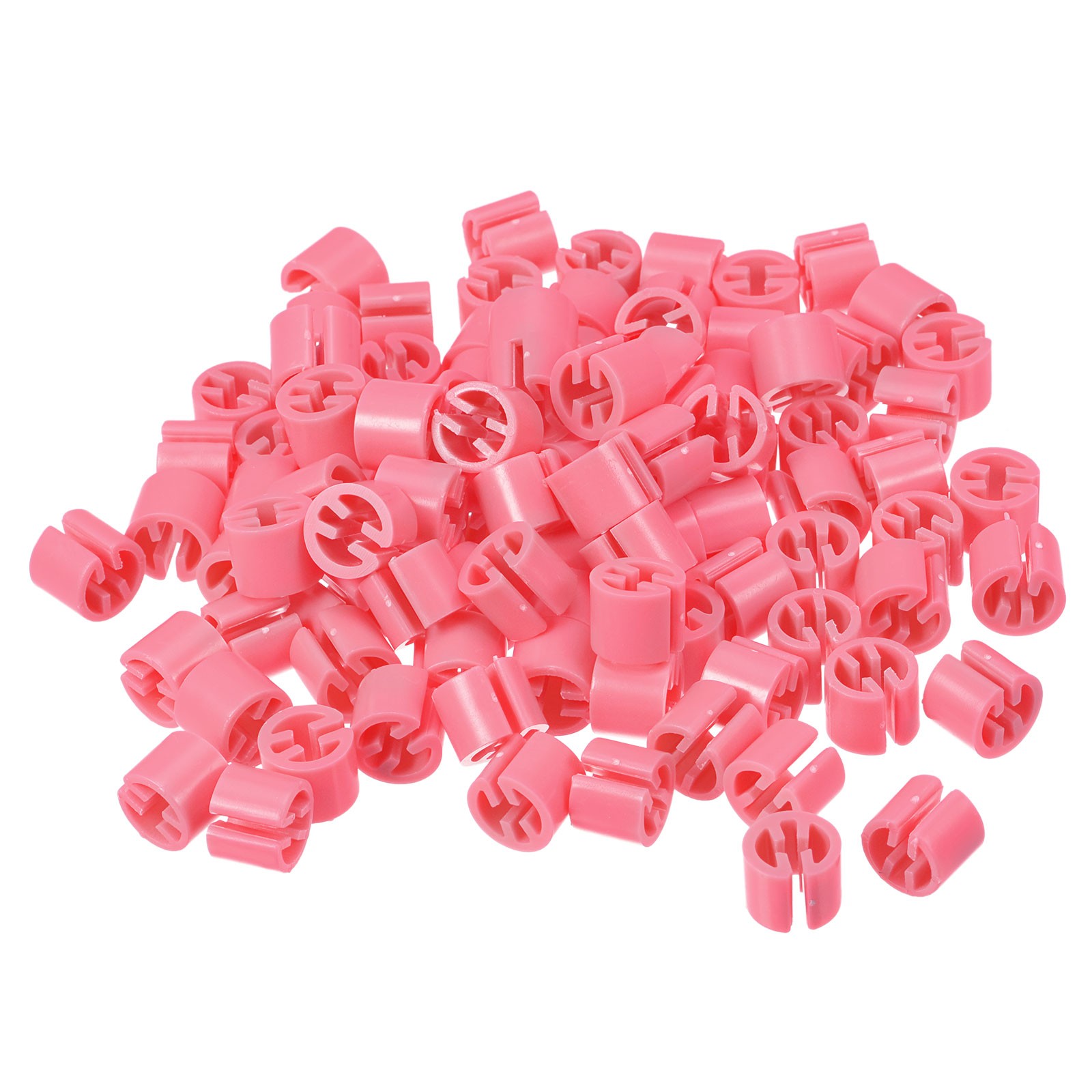 100Pcs Clothes Hanger Marker Blank Fit 3.5mm Rod for Color Coding Light Pink