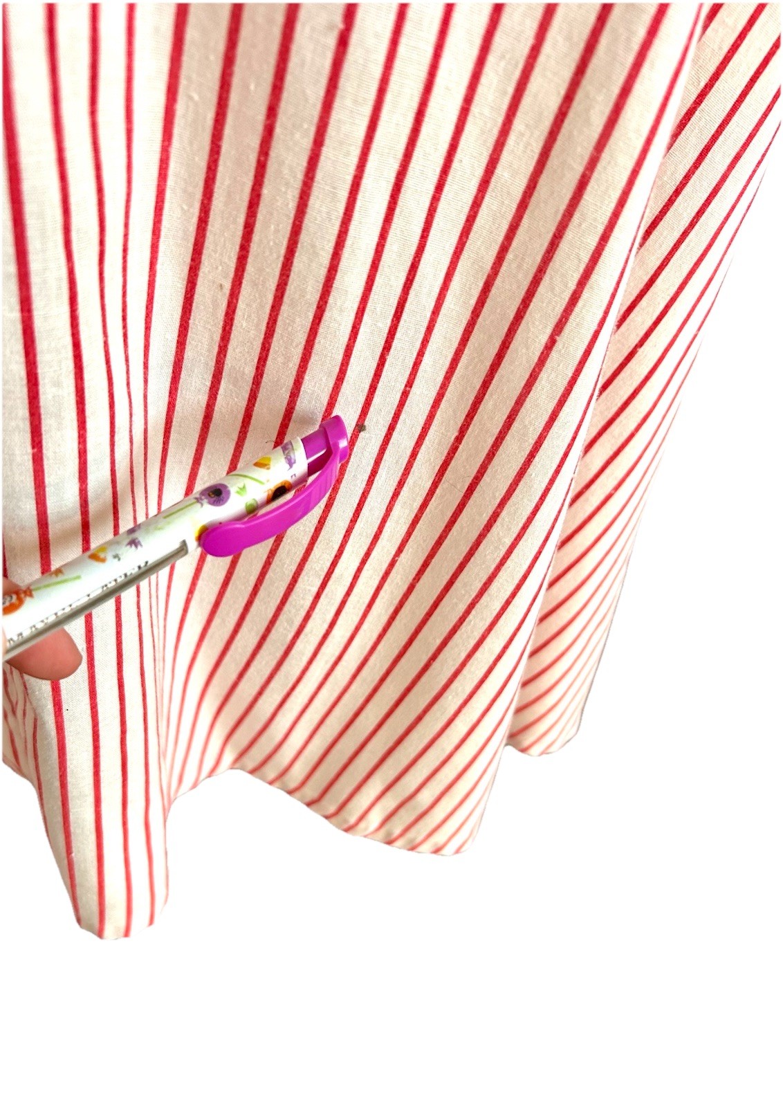 Vintage 1980s Ifi red and white candy stripe shirt dress Dolman Sleeves &Pockets