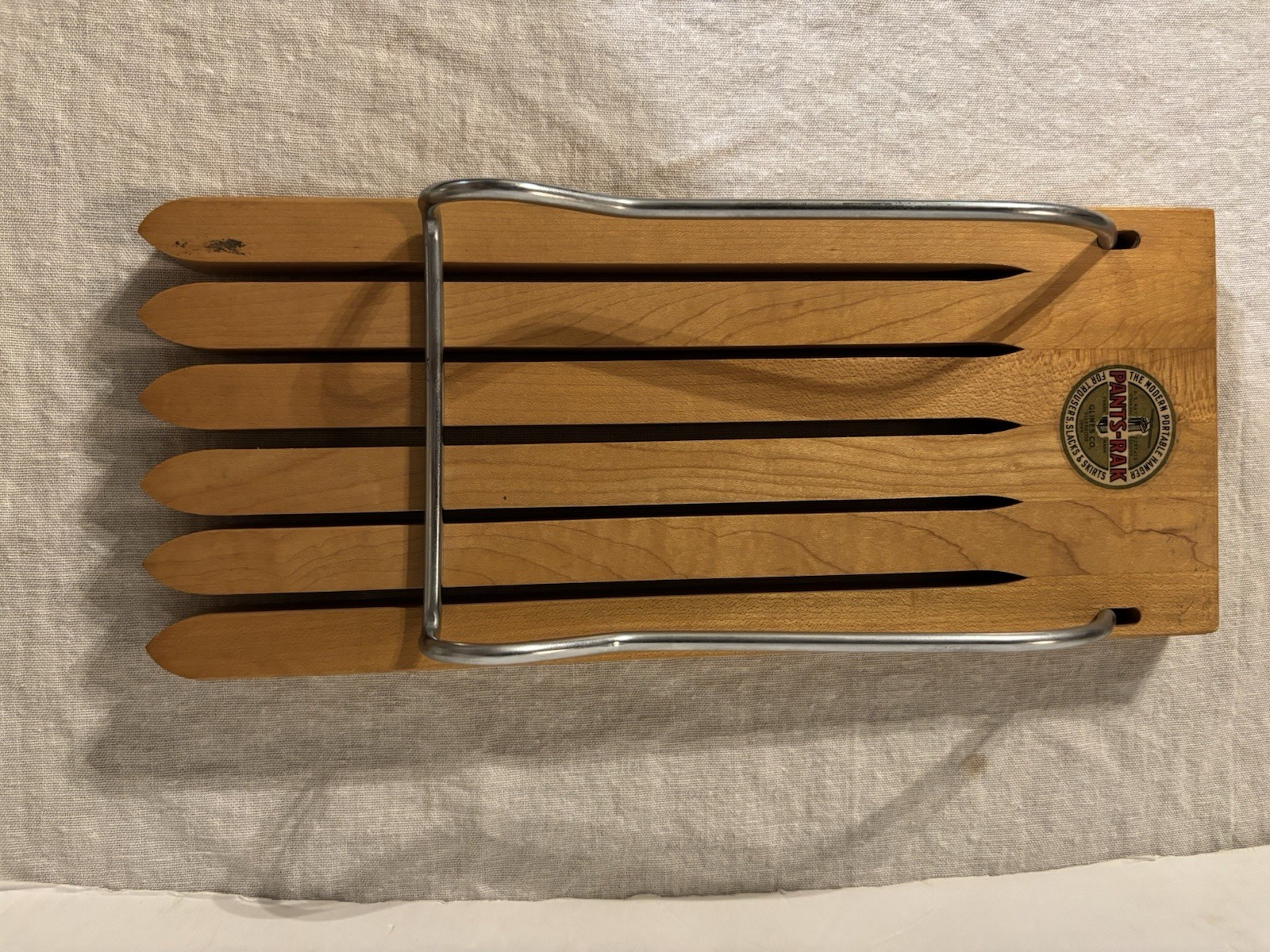 Vintage PANTS-RAK Wooden Pants Hanger Mid Century Art Deco Glines Co.