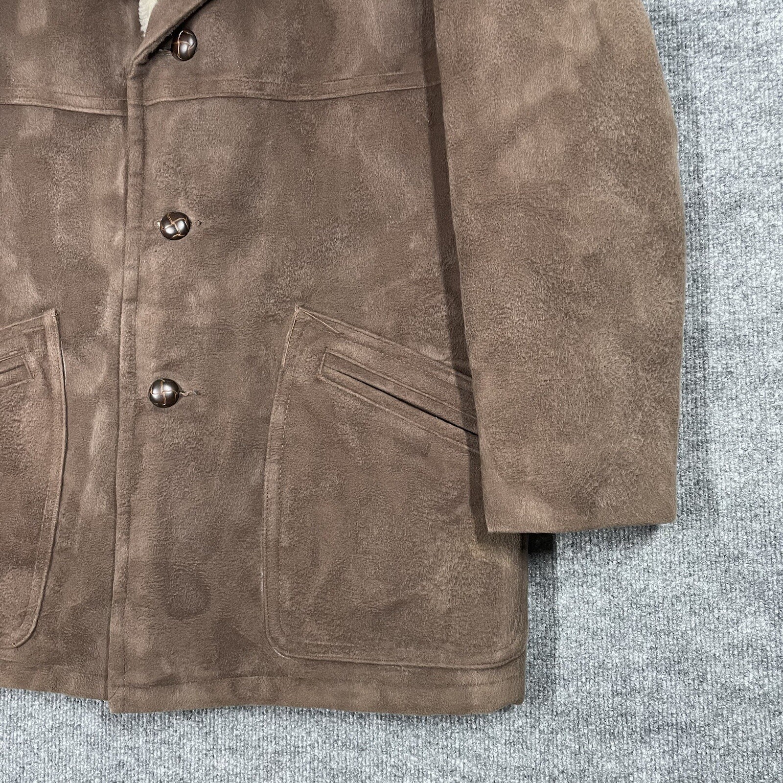 VINTAGE 60s Casualcraft Heavy Coat Size 42 Jacket Brushed Cotton Suede Western