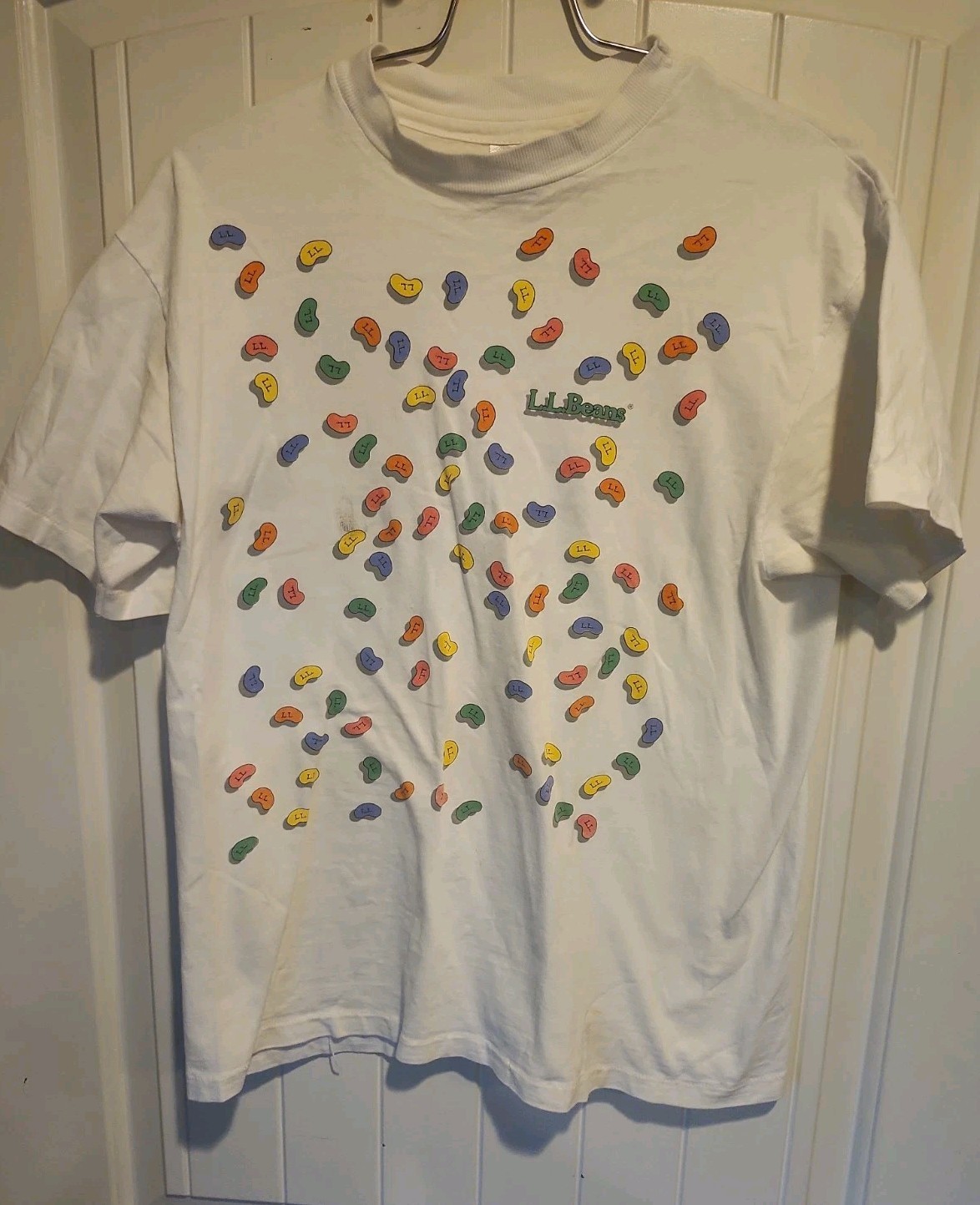 Vintage 90’s LL Bean ‘LLBeans’ Jelly Beans T-shirt White Multicolor Size M READ