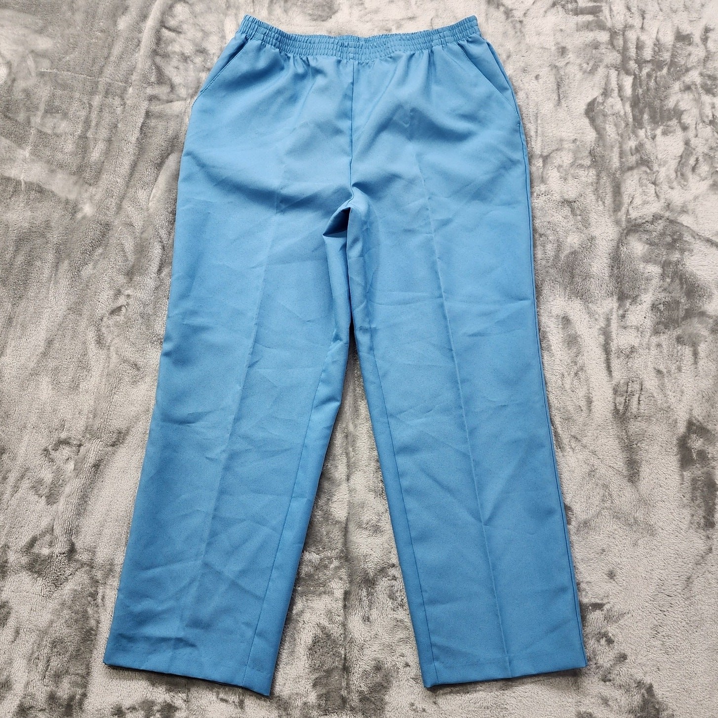 Vintage Sara Morgan Pants Womens 14P PETITE Blue Pull On Casual Comfort Pockets