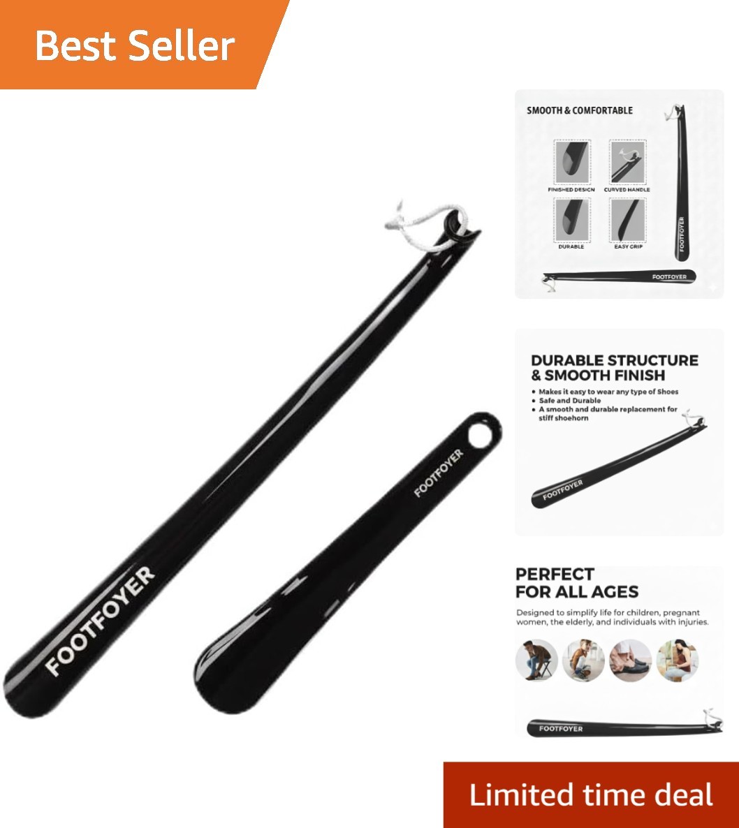 Lightweight 17-Inch Shoe Horn with Ergonomic Handle – Perfect Gift for Everyone