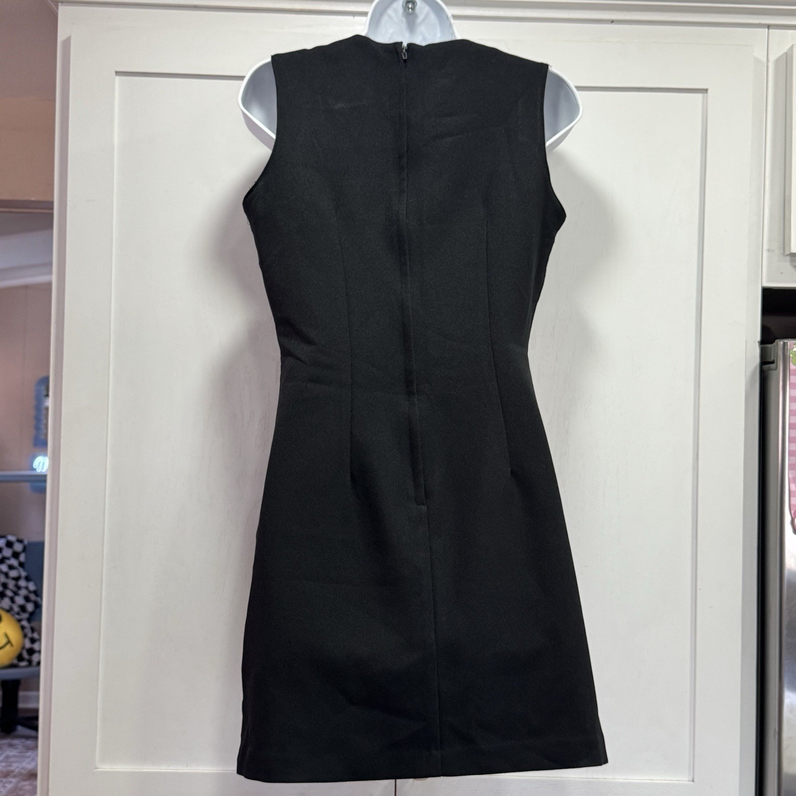 Y2K 90s Hourglass Black Mini Dress Sleevless S M Whimsigoth Pin Up Sexy