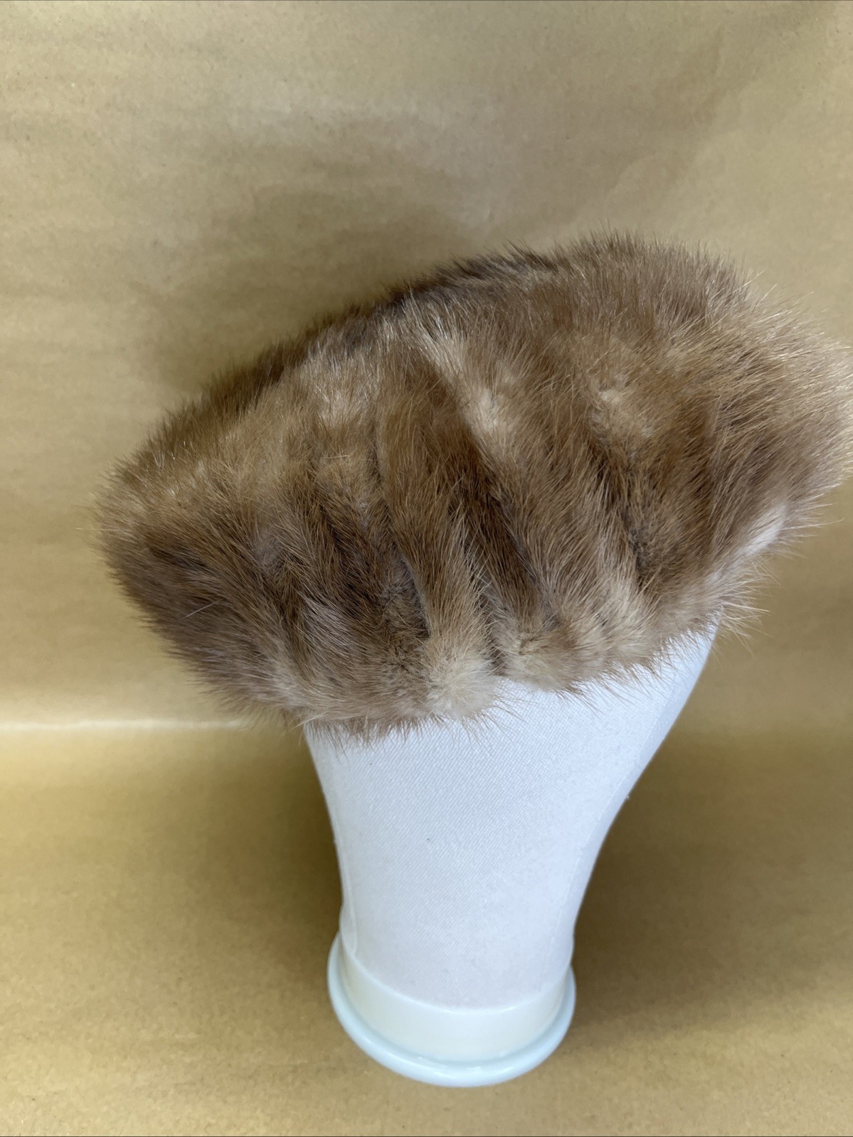 Vintage Brown Fur Mink Hat, Mr. Charles Union made 1960s