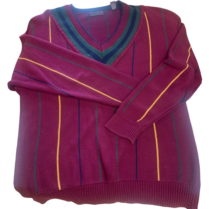 Vintage 90’s Men’s John Ashford Long Sleeve Striped Preppy Cotton Sweater Unisex