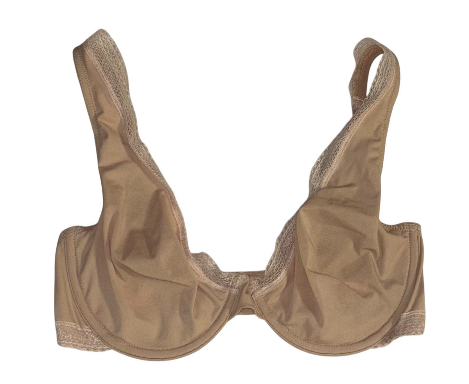 VICTORIA’S SECRET Unlined Demi Beige Silky Nylon Underwire Bra Womens 32DD