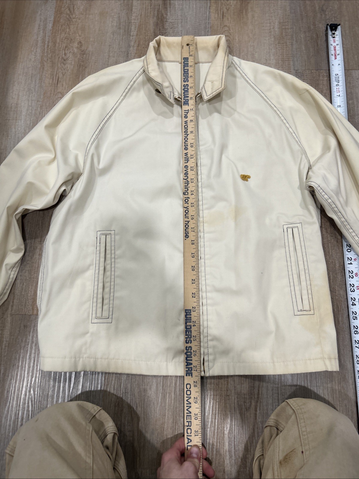 Vintage 60’s Mechanic Work Jacket Large Full Zip White USA