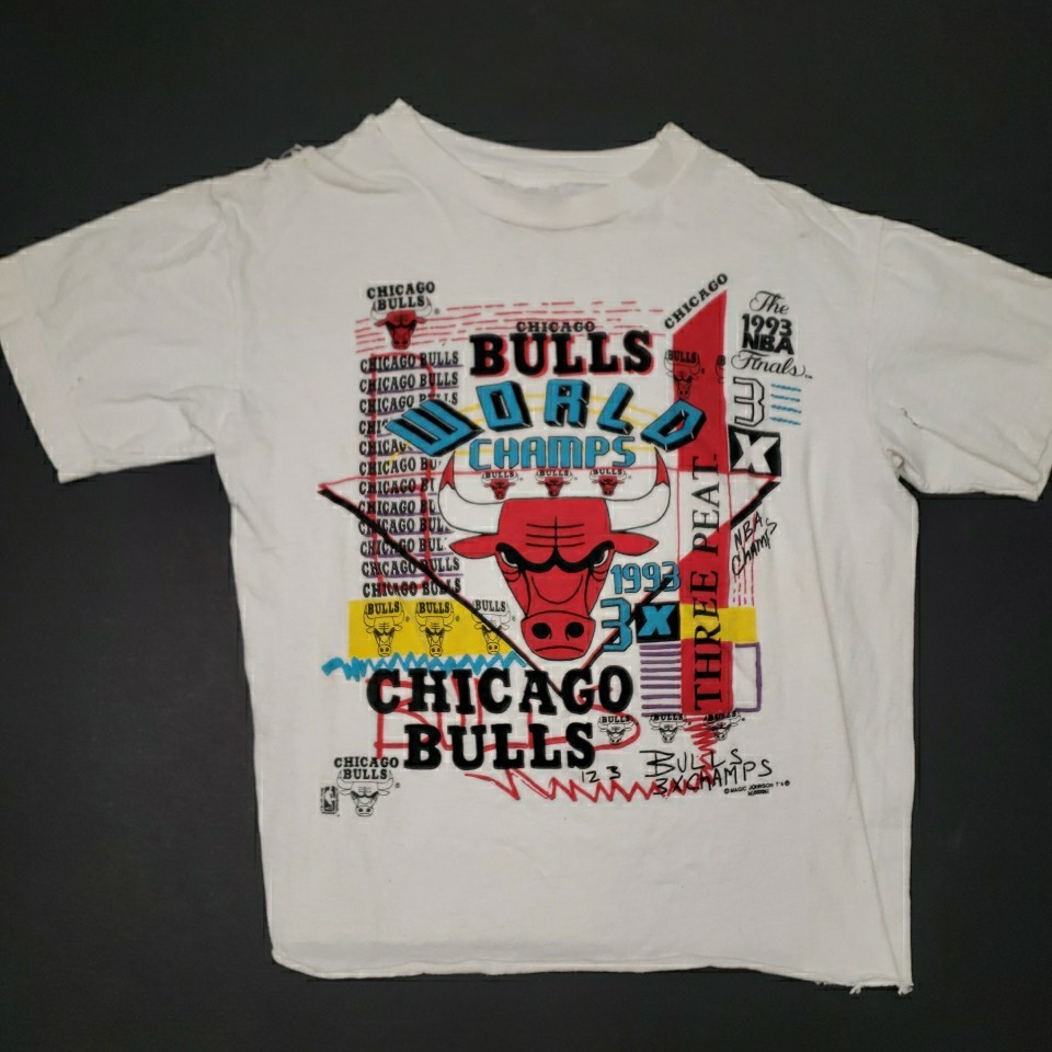 Vintage Magic Johnsons T’s Chicago Bulls 1993 Champs T-Shirt Single Stitch *READ