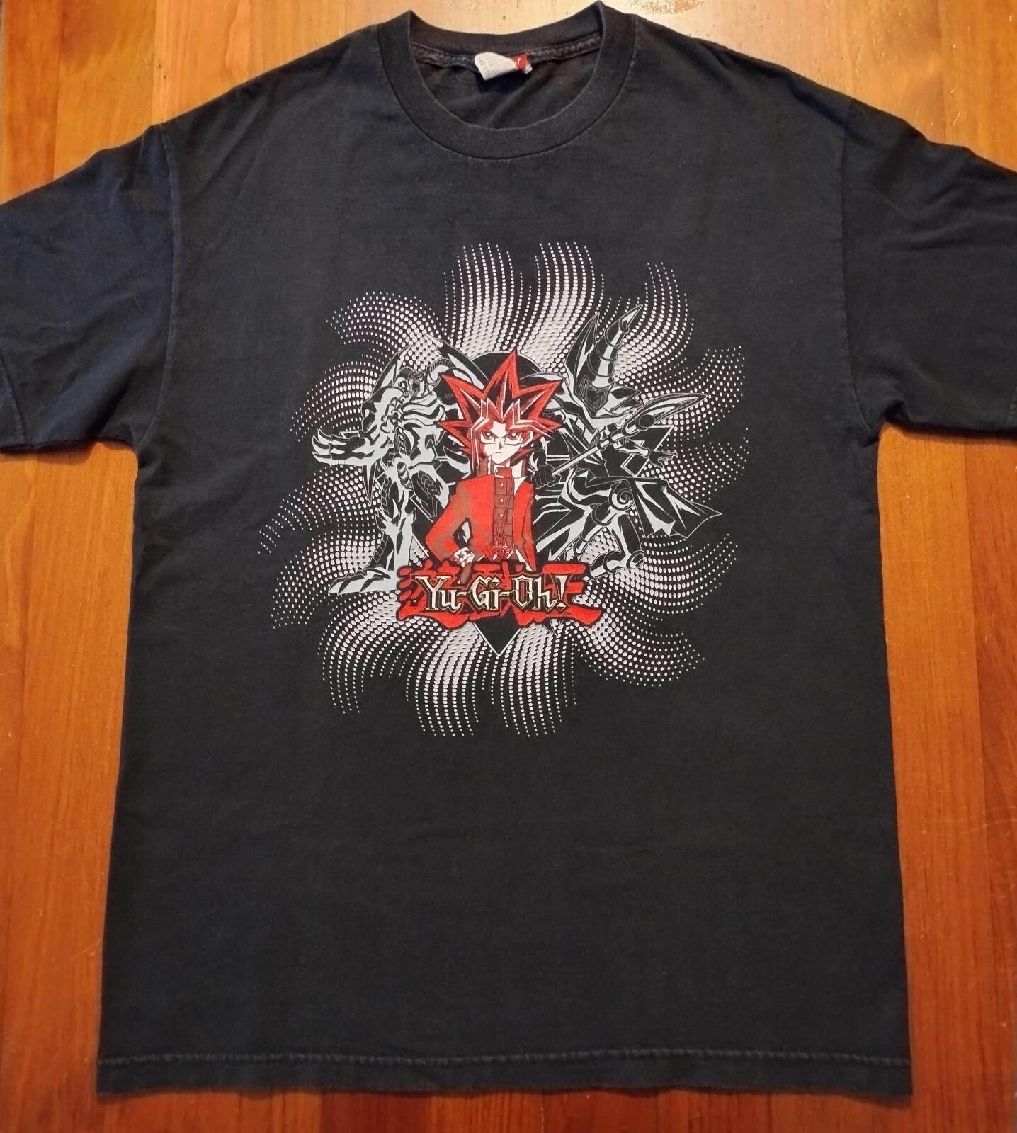 Yu-Gi-Oh! T-shirt 1990s Anime Adult Large Cotton Black Good Condition