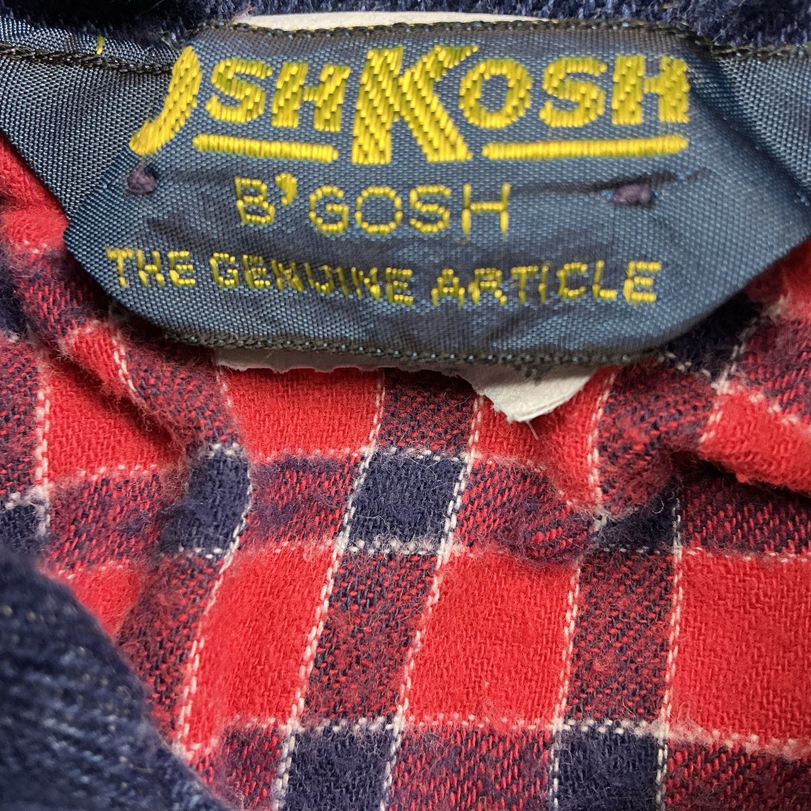 Vintage Oshkosh B’gosh 90s Flannel Lined Denim Trucker Jacket USA 12-18 Mos