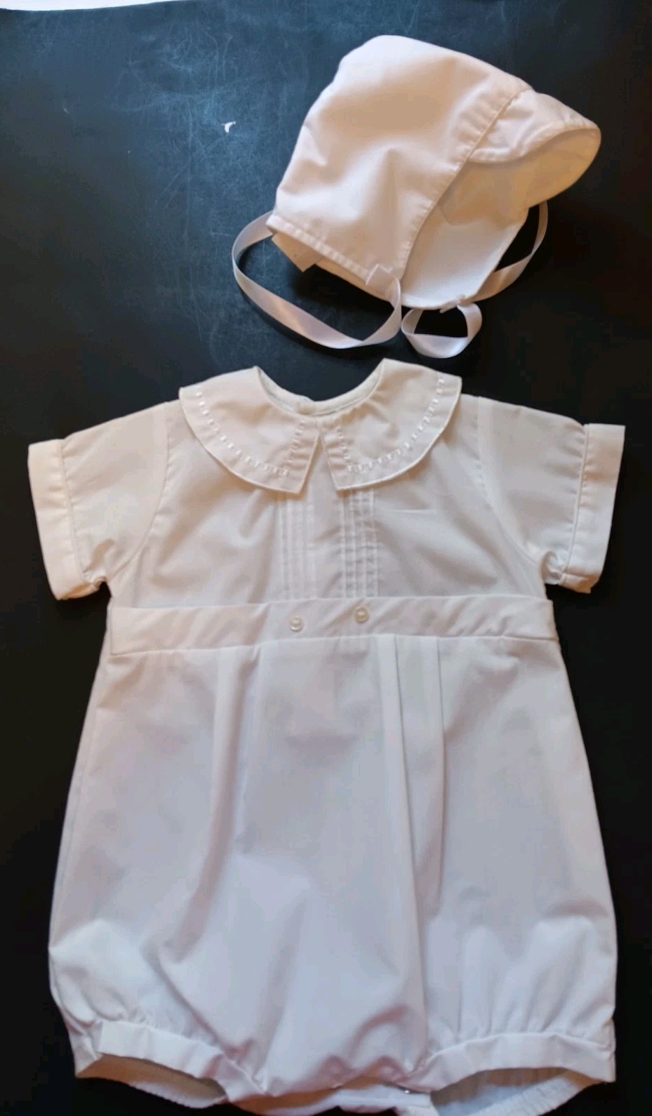 Vintage Boys ‘N Berries Boys Christening Romper Outfit with Hat – 6-9 Months
