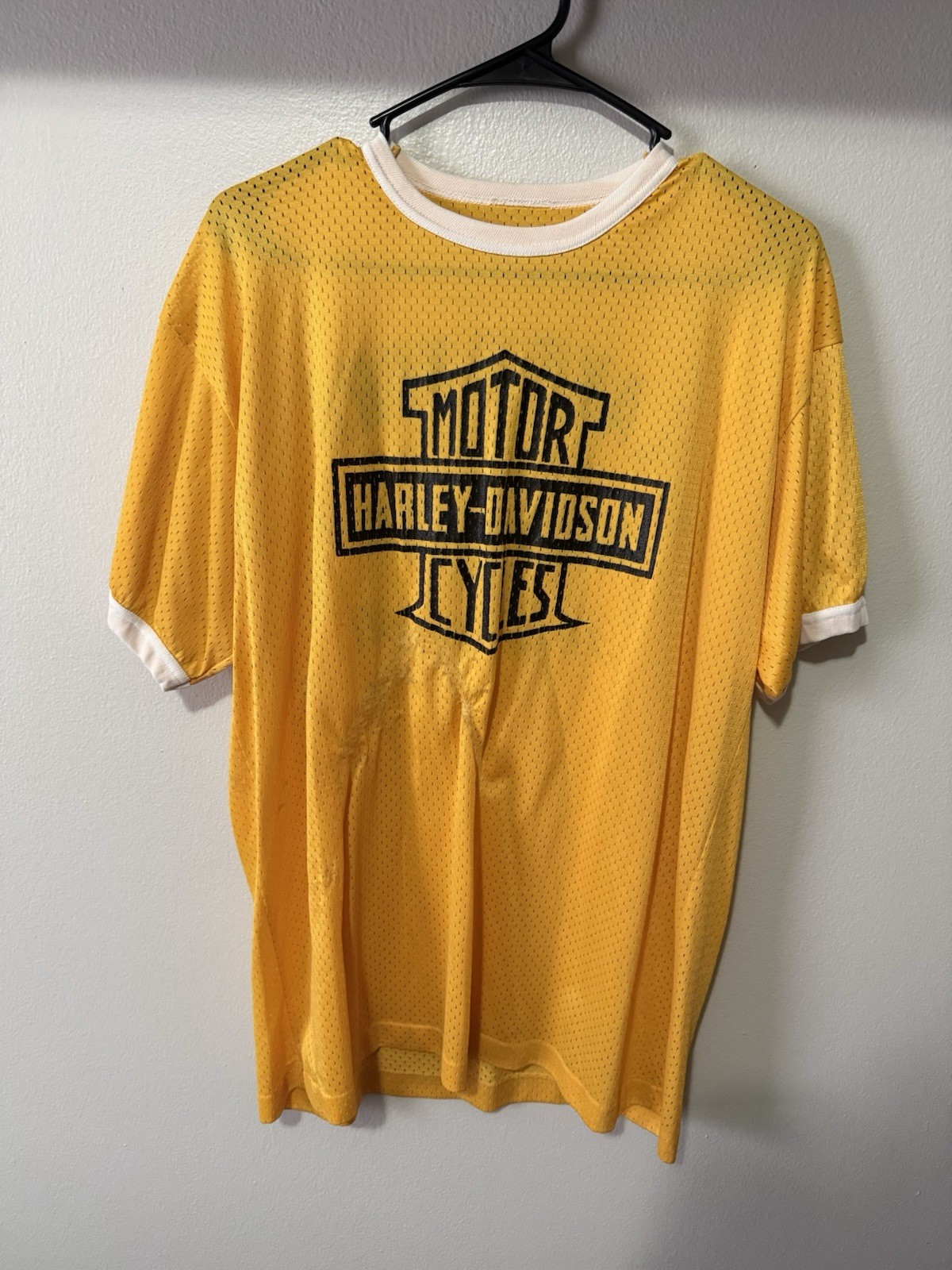 1970s/1980s vtg HARLEY DAVIDSON MESH MOTORCYCLE RACING JERSEY T-SHIRT L/XL