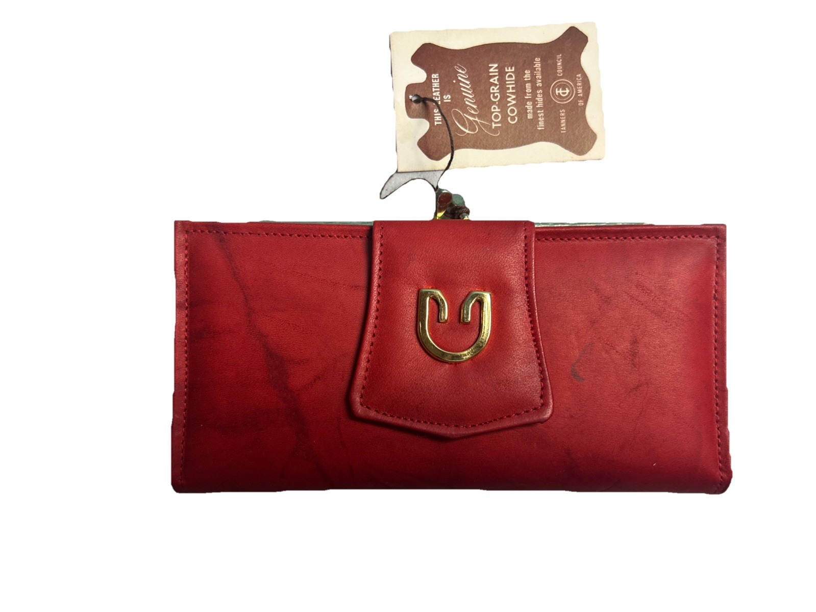 Vintage Di Lido woman’s red leather wallet in original box