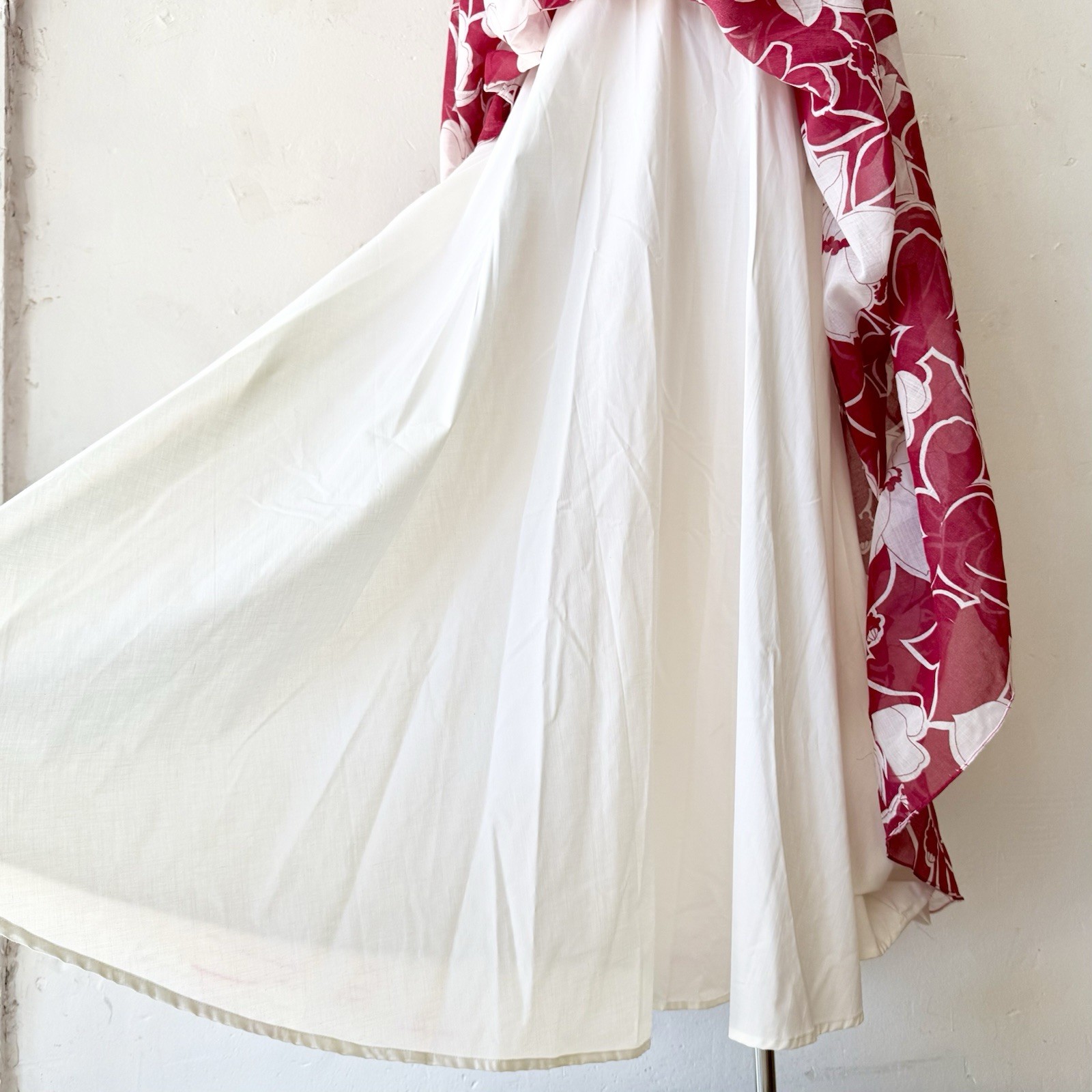 1970’s Red & White Floral Maxi Halter Dress • XS