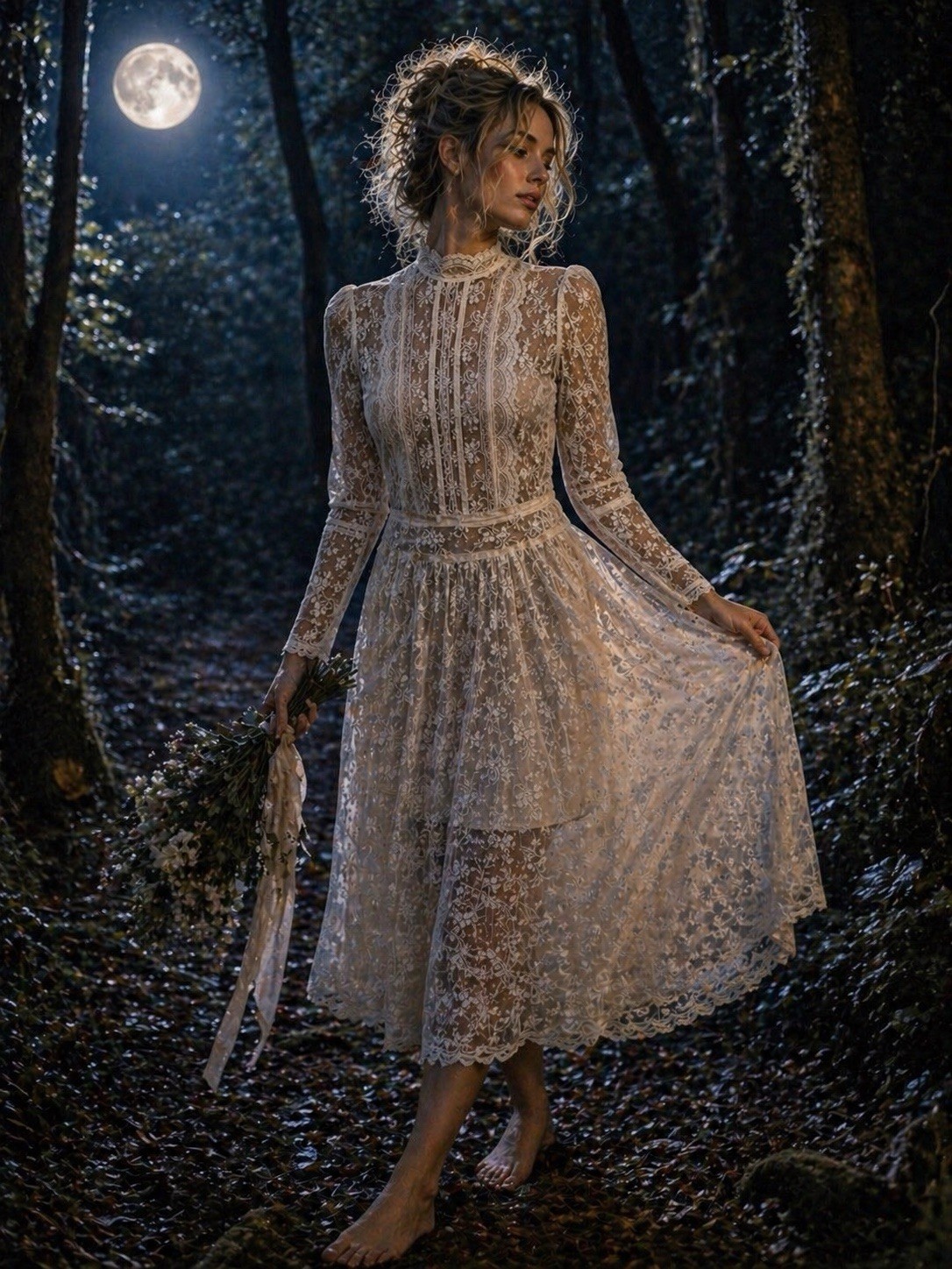 Vintage Gunne Sax Ethereal Witchy Elopement Eduardian Wedding Dress 1970S 80S