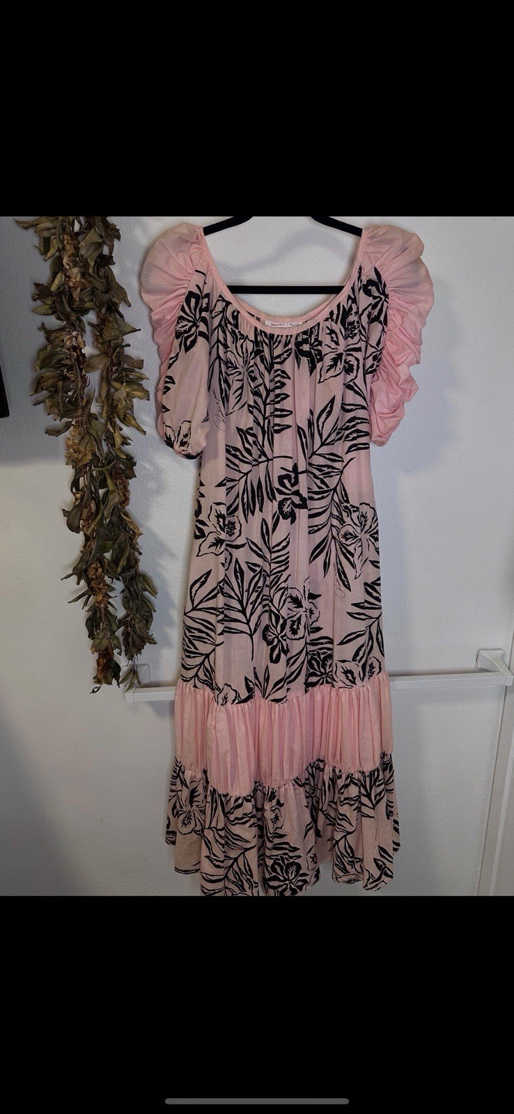 Liberty House of Hawaii Maxi Dress Pink Beige, Vintage 60s/70s