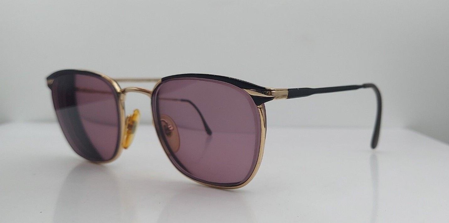 Vintage Maison De Frames Comfort Flex 3 Black Gold Oval Sunglasses FRAMES ONLY