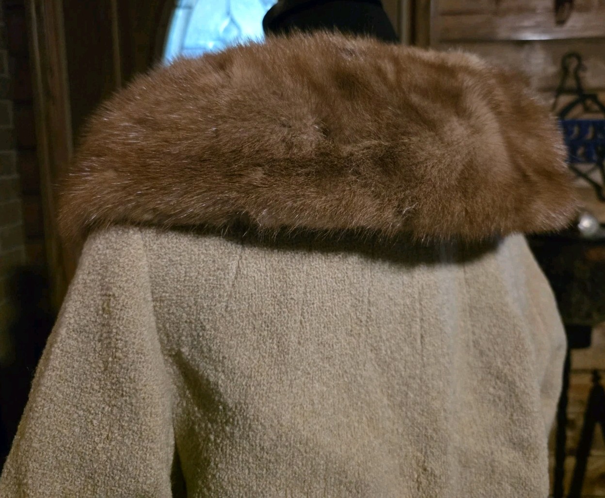 Stevens Hockanum Topaz, Vintage 50s, Long Wool Fur Coat, Womens Approx. Large