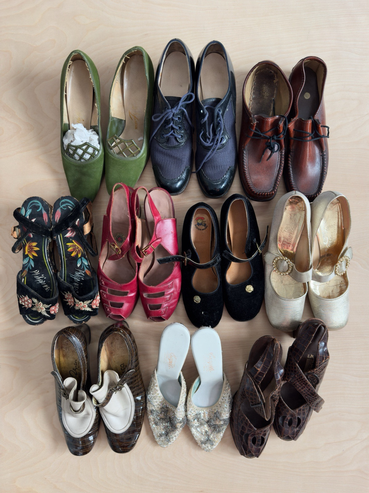 BULK LOT 10 Pair Vintage/Antique Women’s Shoes Varying Sizes