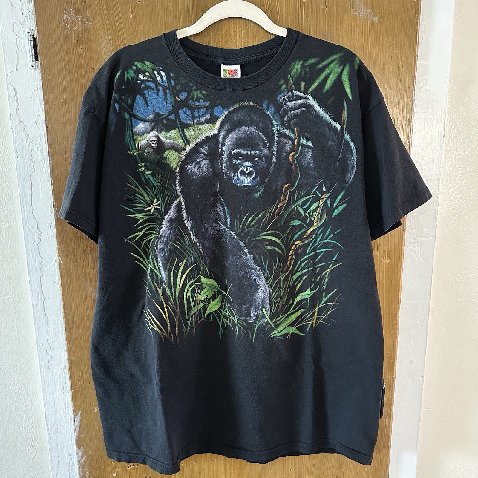 Fruit of the Loom 1999 Liquid Blue Brian Fox XXL Gorilla Graphic Men’s T-Shirt