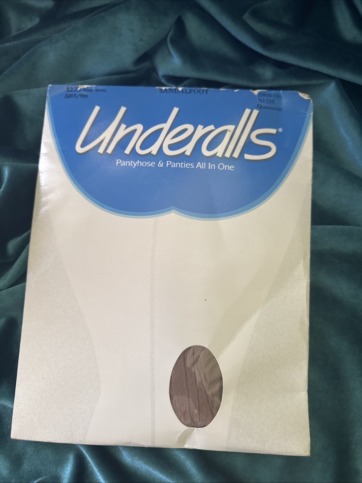 Vintage 1985 Underalls Brief Pantyhose Sandalfoot Toe Queen Size Nude 320X