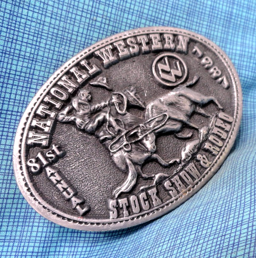 1987 National Western Stock Show Rodeo Belt Buckle #LE Denver Vtg Adezy .BLT198
