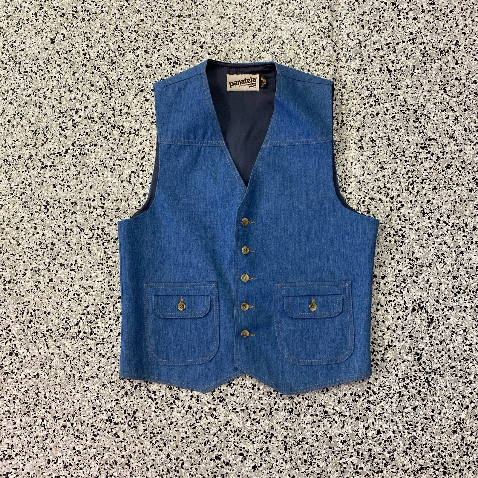 Vintage 1970s Lana Panatela Sportswear By Levi’s Denim Vest Size Medium