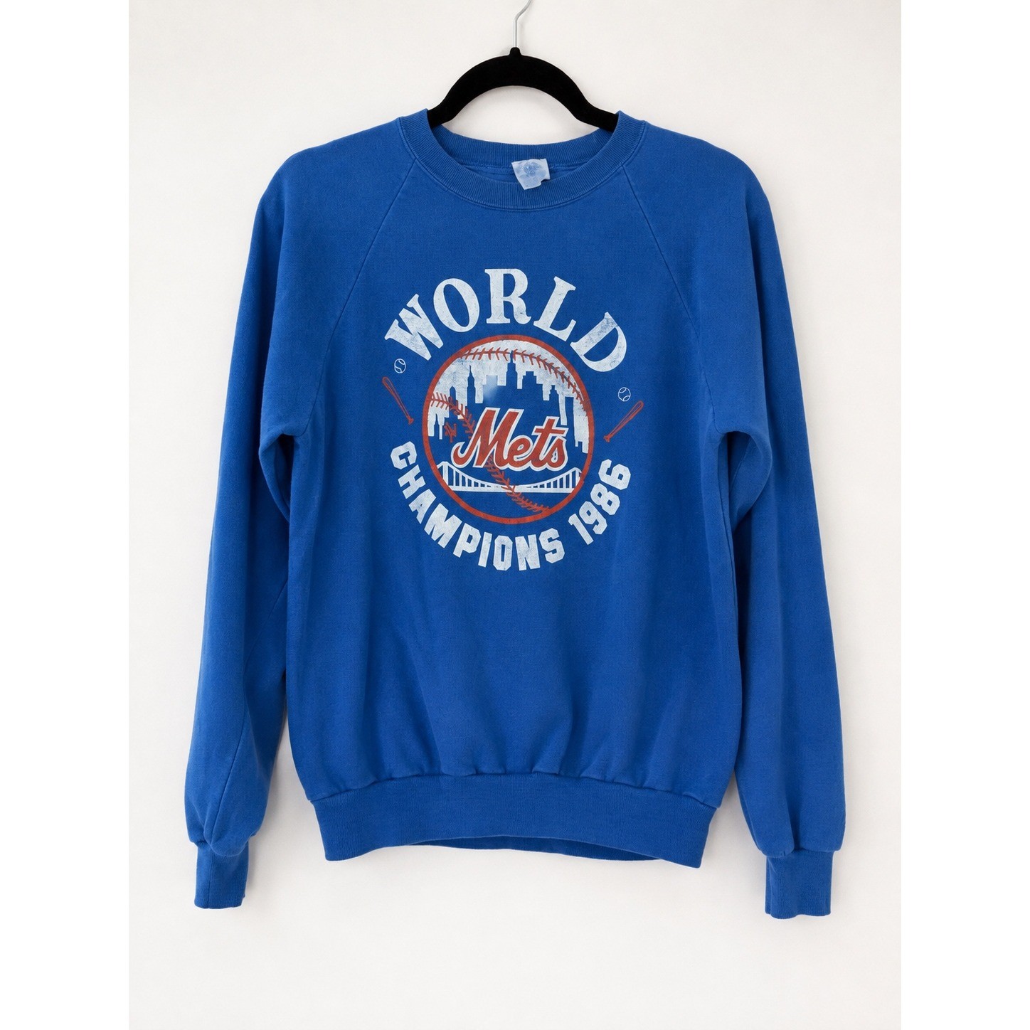 Vintage New York Mets Sweatshirt Unisex XL Blue 1986 World Series Champions 80s