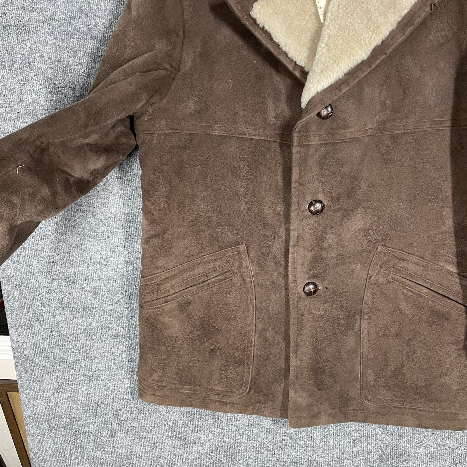 VINTAGE 60s Casualcraft Heavy Coat Size 42 Jacket Brushed Cotton Suede Western