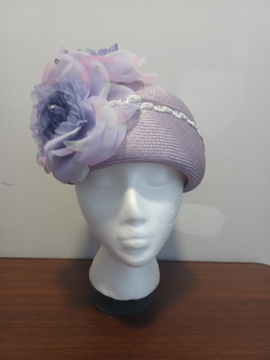 Vintage 1980s 1990s Mr. John Classic Purple Blue Turned Under Brim Hat