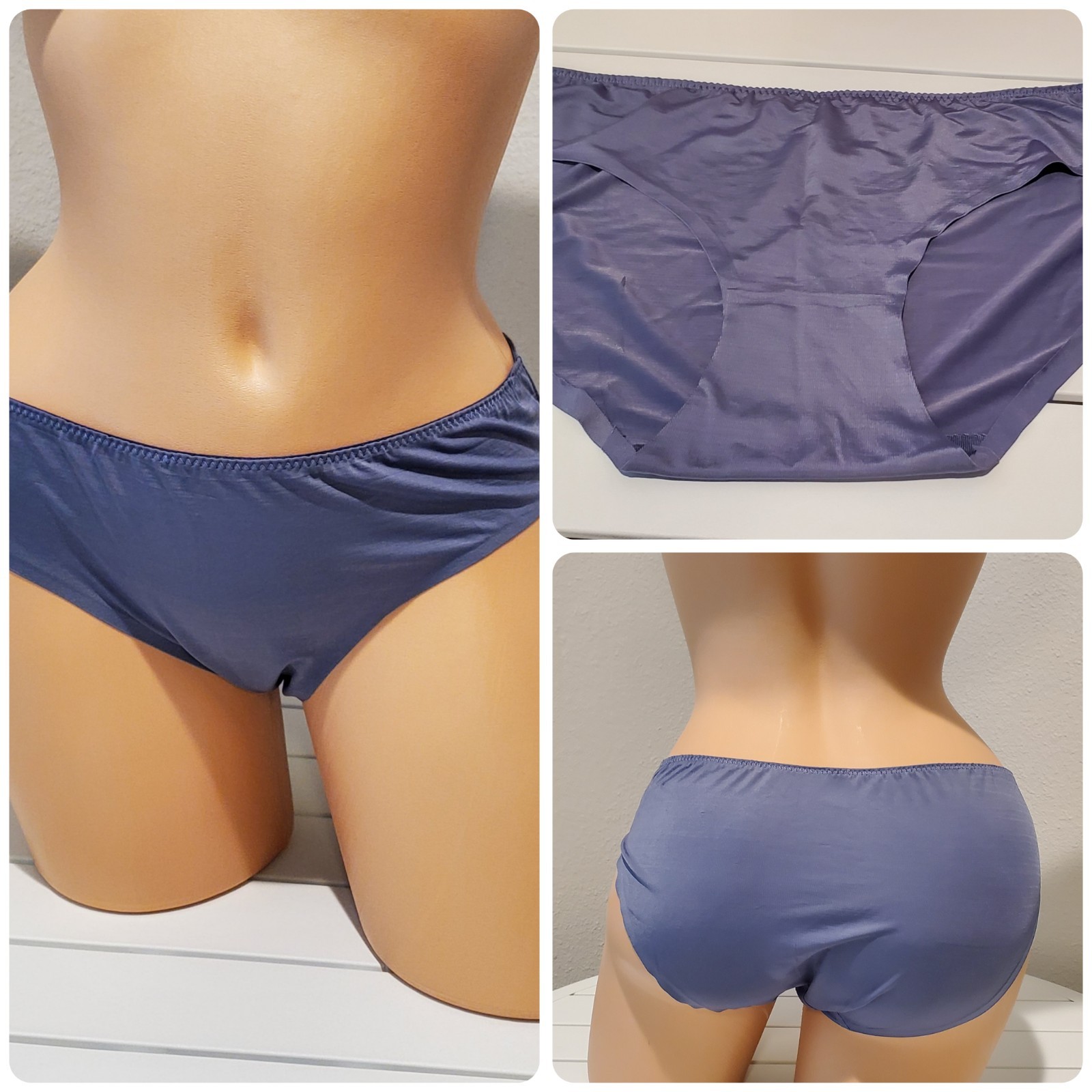 Shiny Wet Look Bikini Panty Satin Stretch 9/2XL BLUE Sofra LP7269PKX3