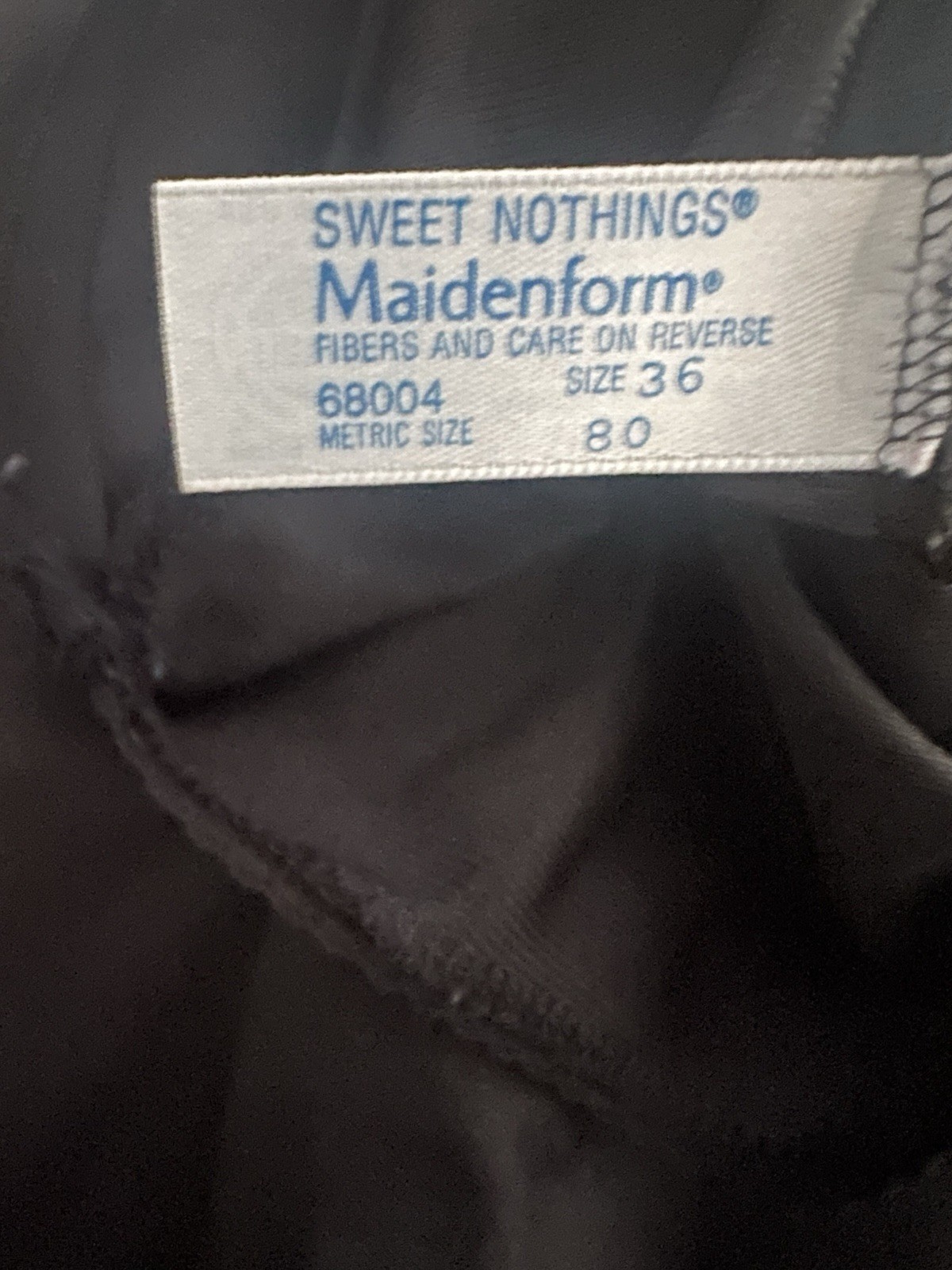 Vintage Maidenform Sweet Nothings Black Cami Size 34 I