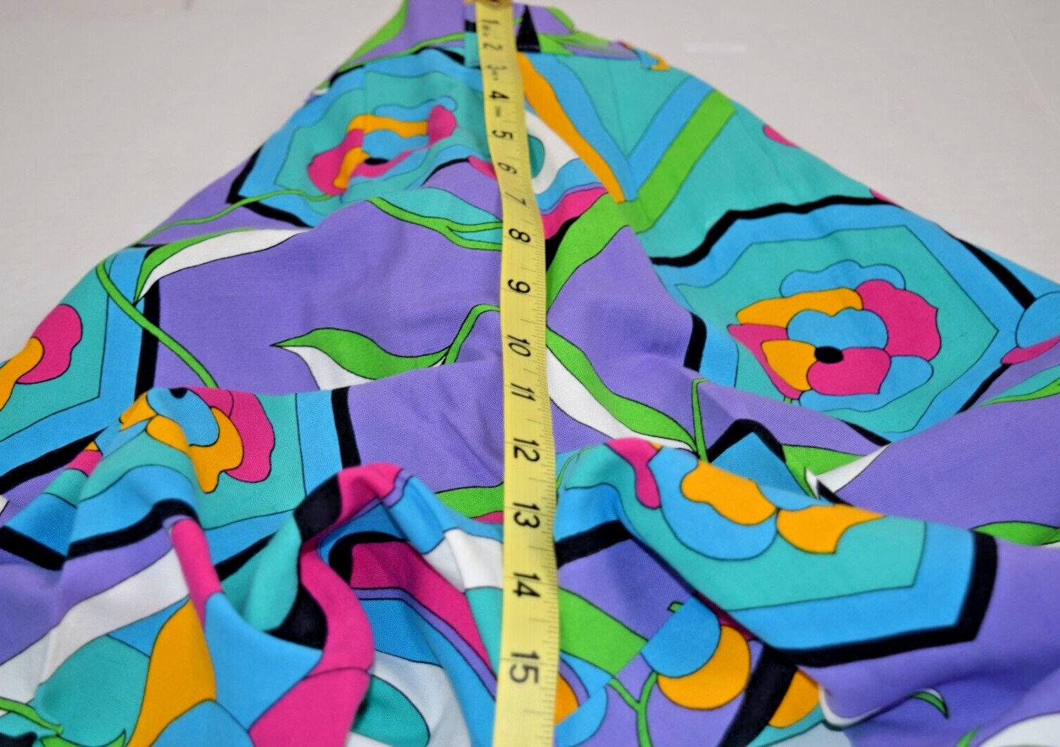 Vintage Pants Byblos 42 Size S/M 8os Turquoise Green Purple Pop Art Made Italy