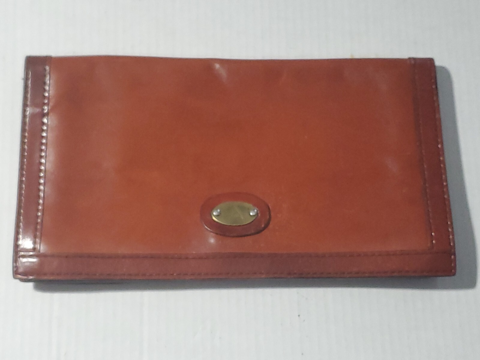 Vintage Alfie’s Hand Made Brown Leather Clutch 7″ x 12″ Italy Snap Closure