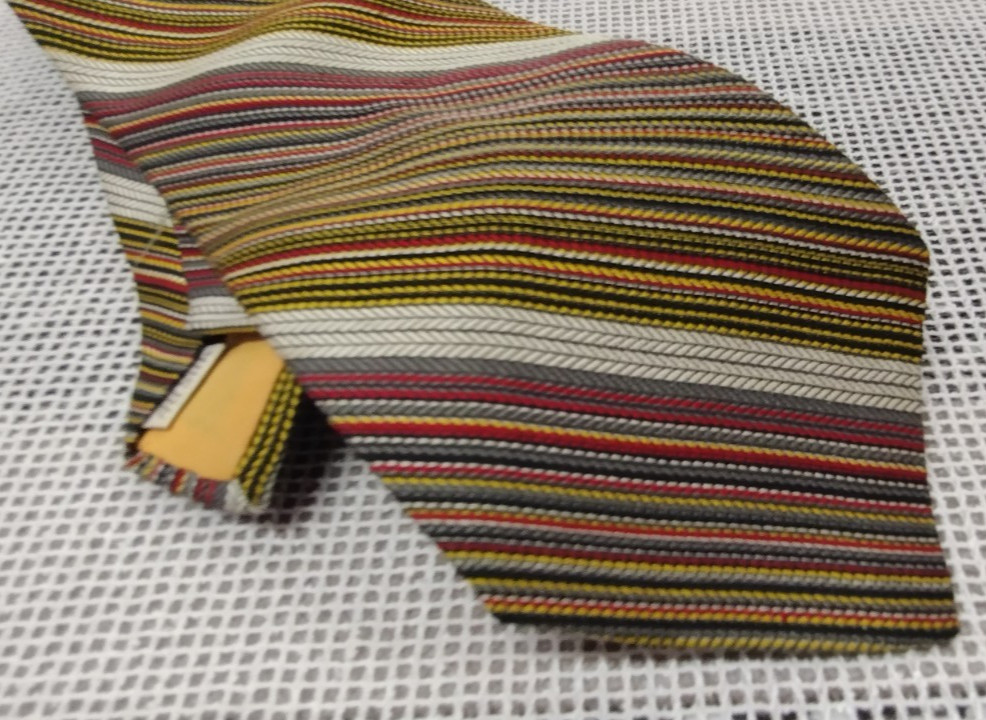 Mr. John striped tie 1960s VTG DESIGNER SILK TIE MID CENTURY COLORS GREEN LIME