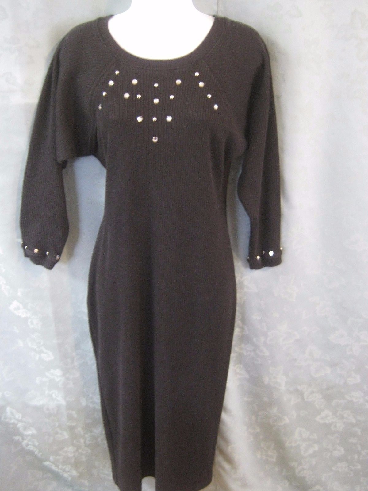 Vintage 90’s Whose In Town Sweater Dress Size Small Ribbed Knit 100% Cotton